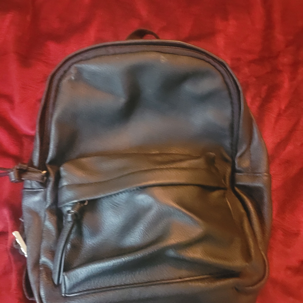 Black Leather Men's Backpack